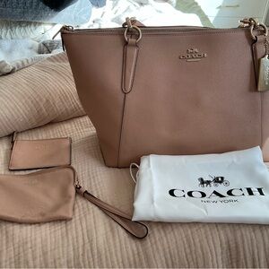 Coach Women's Rosy Leather Tote Bag